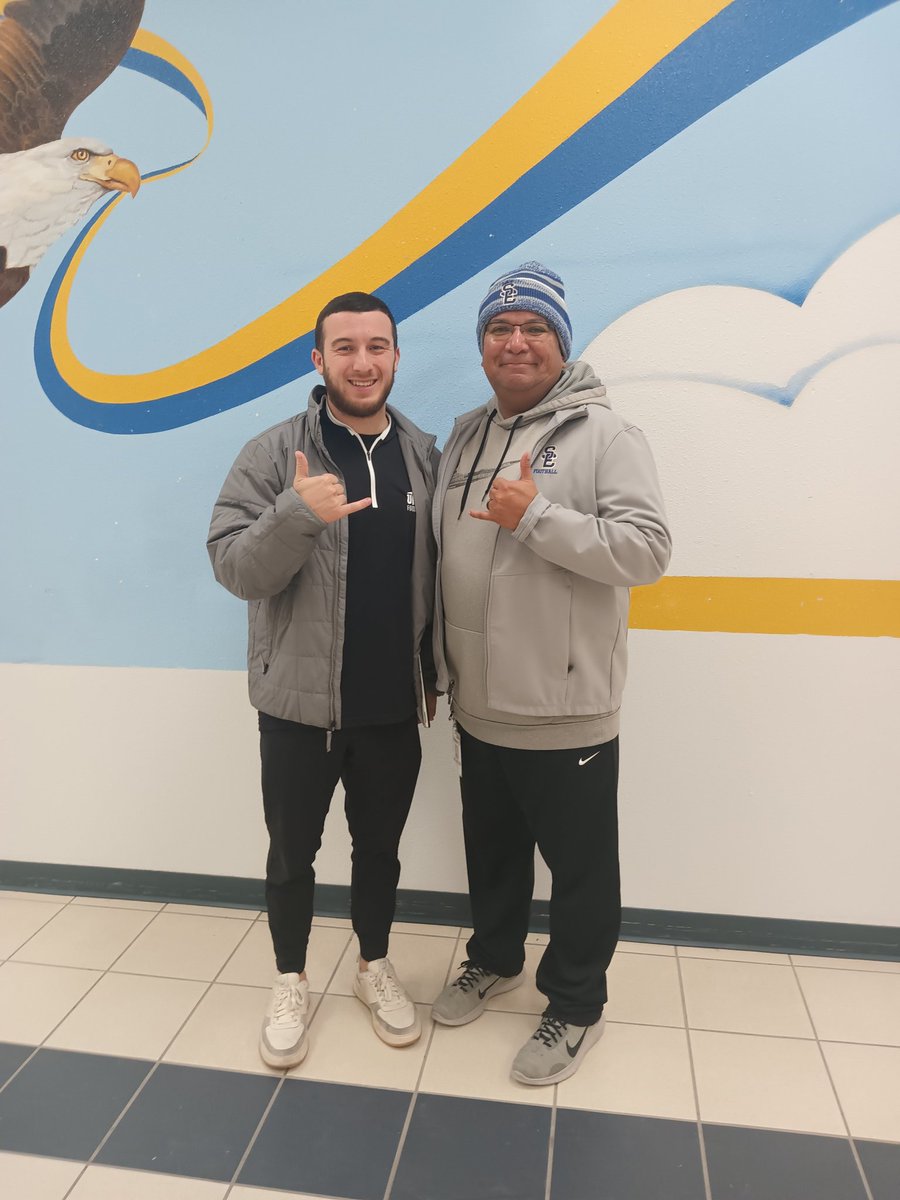 Appreciate Coach Pappalardo from UTEP for stopping by San Elizario High School today.  UTEP Football Coaches doing a great job finding El Paso talent!