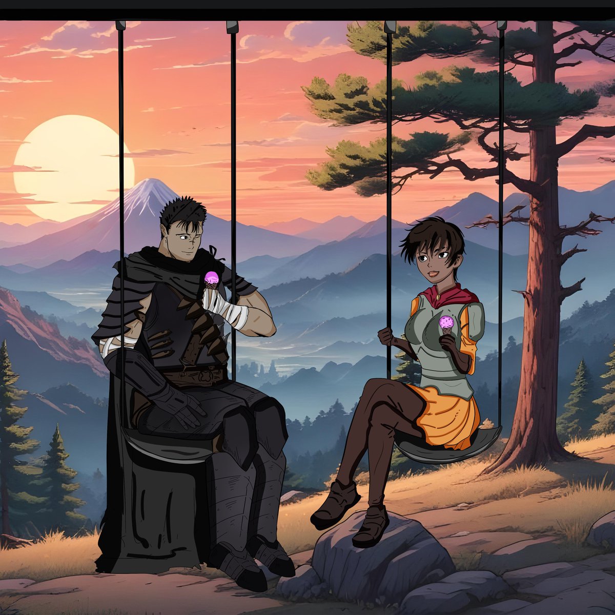 Just completed this stunning fanart of Guts and Casca character commission!💫Enjoyed portraying these characters with each digital stroke.📷Versatile artist at core, embracing various forms of digital creativity. #DigitalMasterpiece #ArtisticJourney #CustomArtwork #ArtCommunity