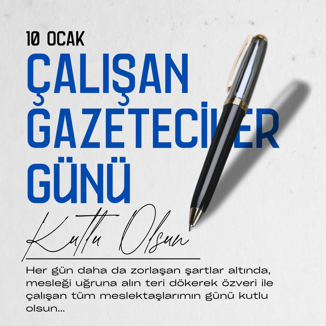 Her gün daha da zorlaşan şartlar altında, mesleği uğruna alın teri dökerek özveri ile çalışan meslektaşlarımın #ÇalışanGazetecilerGünü kutlu olsun.