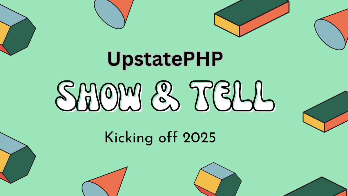UpstatePHP's tweet image. Join us January 23rd for a Show & Tell Night! Let's kick off 2025!
meetup.com/hack-greenvill…