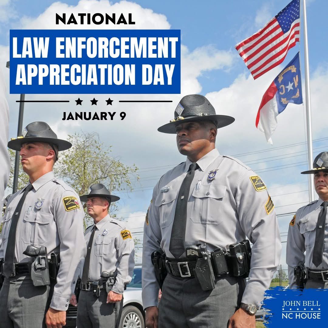 JohnBellNC's tweet photo. Today, we honor the brave men and women who risk their lives daily to keep our communities safe. Thank you for your service and sacrifice! #ncga #ncpol #NationalLawEnforcementAppreciationDay https://t.co/3jPqia80q3