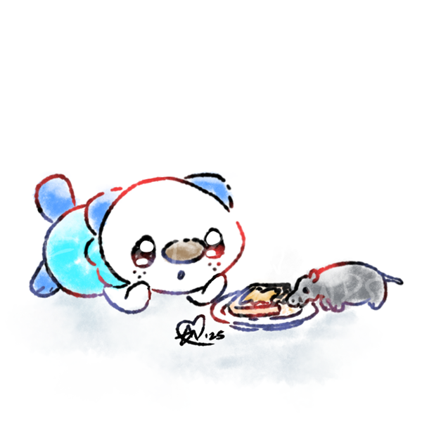 FrostyAlmonds's tweet photo. (Almost) Daily Oshawott 737. Just a Wott admiring the mythical house hippo.

#pokemon https://t.co/X9XJrks6x1