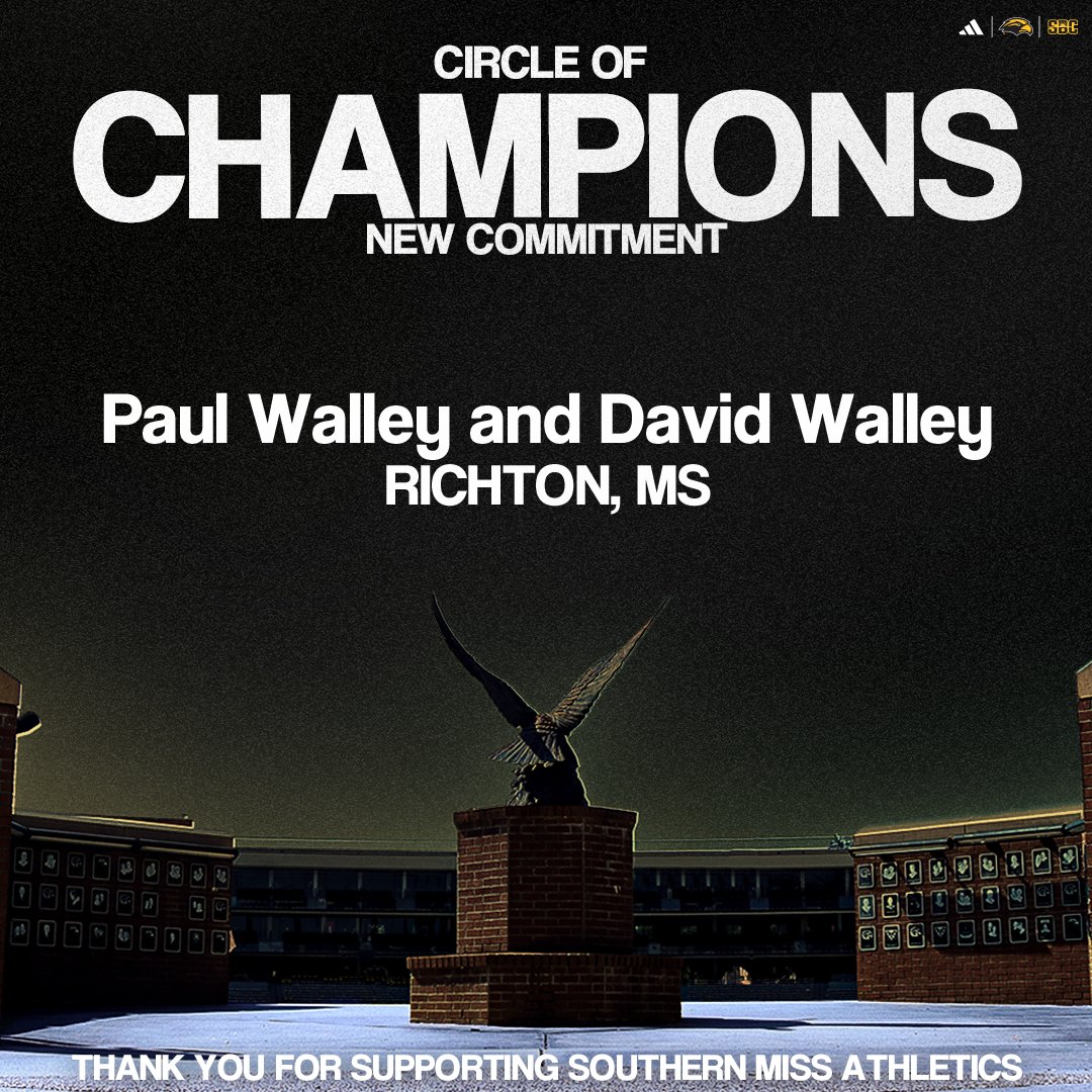 Southern Miss would like to thank Paul Walley and David Walley for supporting our student-athletes &amp; entire athletic department by joining the Circle of Champions!

#SMTTT