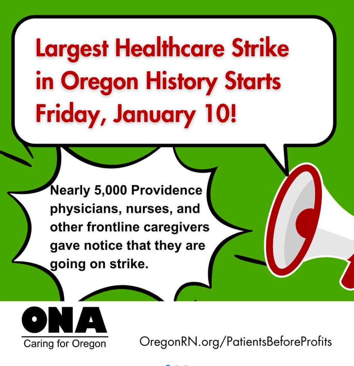 JwJpdx's tweet photo. Nearly 5,000 Providence RNs, doctors, nurse practitioners, certified nurse midwives, &amp; other frontline caregivers from 11 bargaining units of @OregonNurses plan to strike tomorrow, Friday, &amp; for an indefinite period. This would be the largest healthcare strike in Oregon history! https://t.co/ITWCpQlbVa