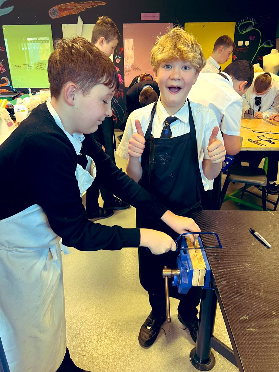 Year 8 loved doing their metal work this much today 😂👌 Well done all, looking forward to continuing tomorrow 👌 <a href="/MaestegSchool/">Maesteg School</a> #technology