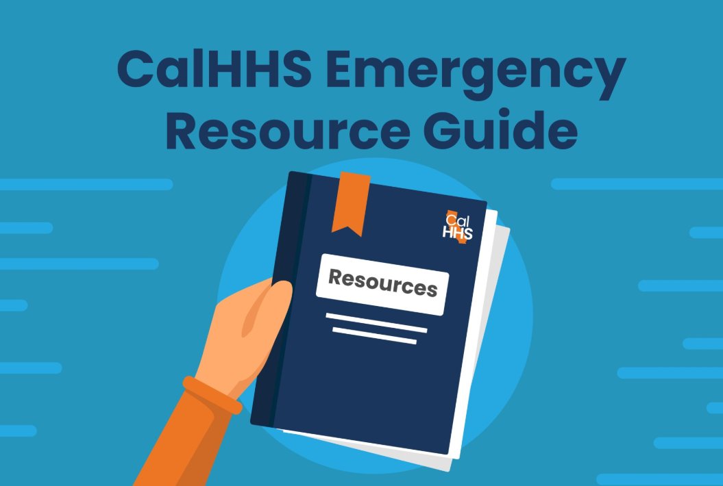 CalHHS' emergency resource guide is available to assist Californians under extreme wildfire conditions with info on mental health, social &amp; health care services: chhs.ca.gov/blog/2025/01/0…

Get alerts at ready.ca.gov. #PalisadesFire #EatonFire #HurstFire #WoodleyFire