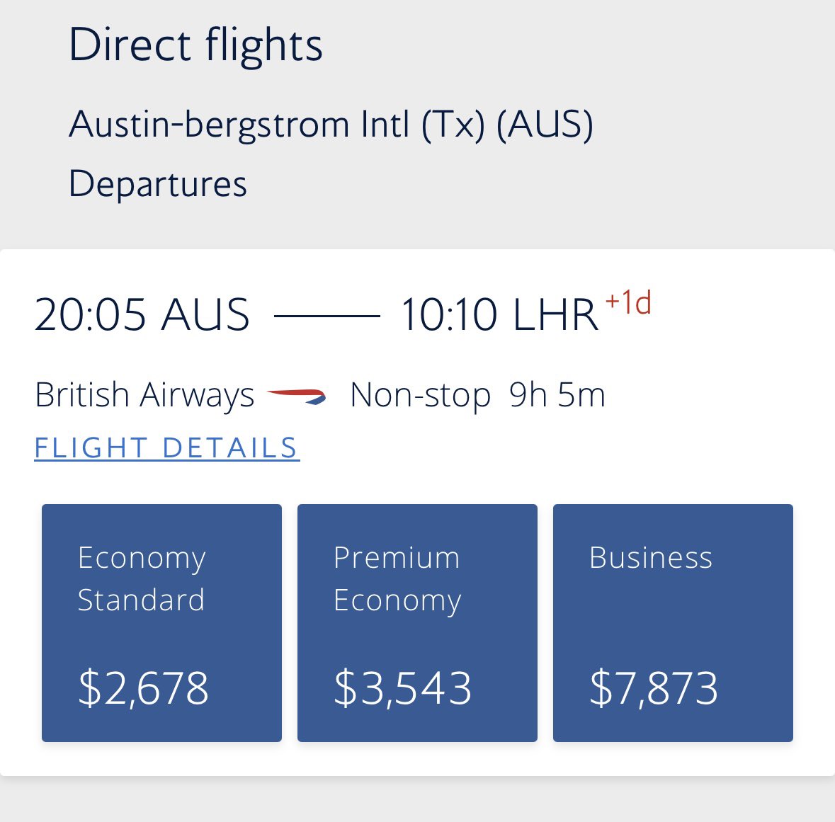 Hey <a href="/British_Airways/">British Airways</a> if your going to send me an email telling me you have a sale on Business class flights from Austin to London, I think you need to reassess your definition of a sale 😂 over $7k before I book a return is not a sale to me 😂