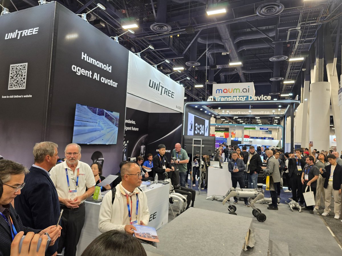 Unitree bots. <a href="/UnitreeRobotics/">Unitree</a>, <a href="/NVIDIARobotics/">NVIDIA Robotics</a>, #ExploreToWin, #CES2025