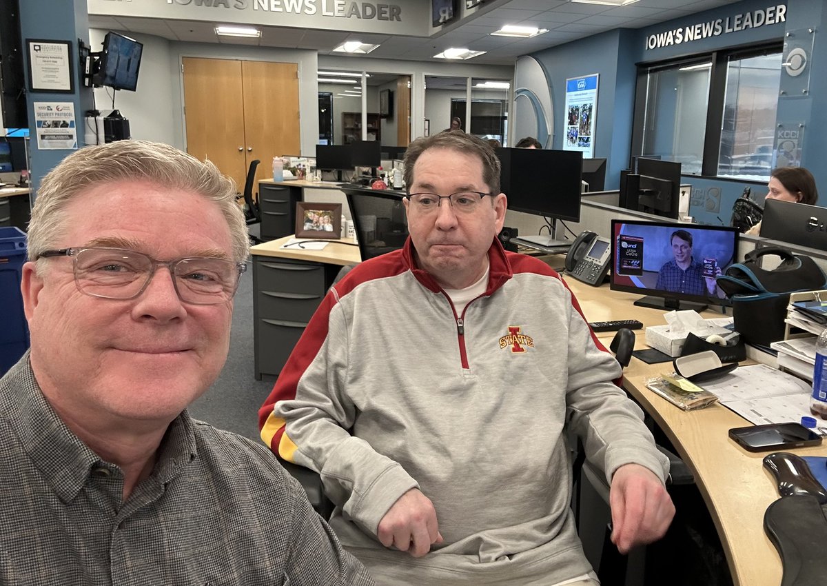 Our KCCI family lost an icon. News producer John Hoyem died suddenly. I worked with John for three decades. He loved the Cyclones. He hated vegetables. John’s news judgment was legendary. So was his sense of humor. That’s why we laughed and cried in the newsroom today.   RIP