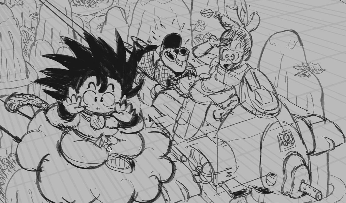 scribblespace_'s tweet image. Working on a redraw/reinterpretation of a Toriyama piece! :v