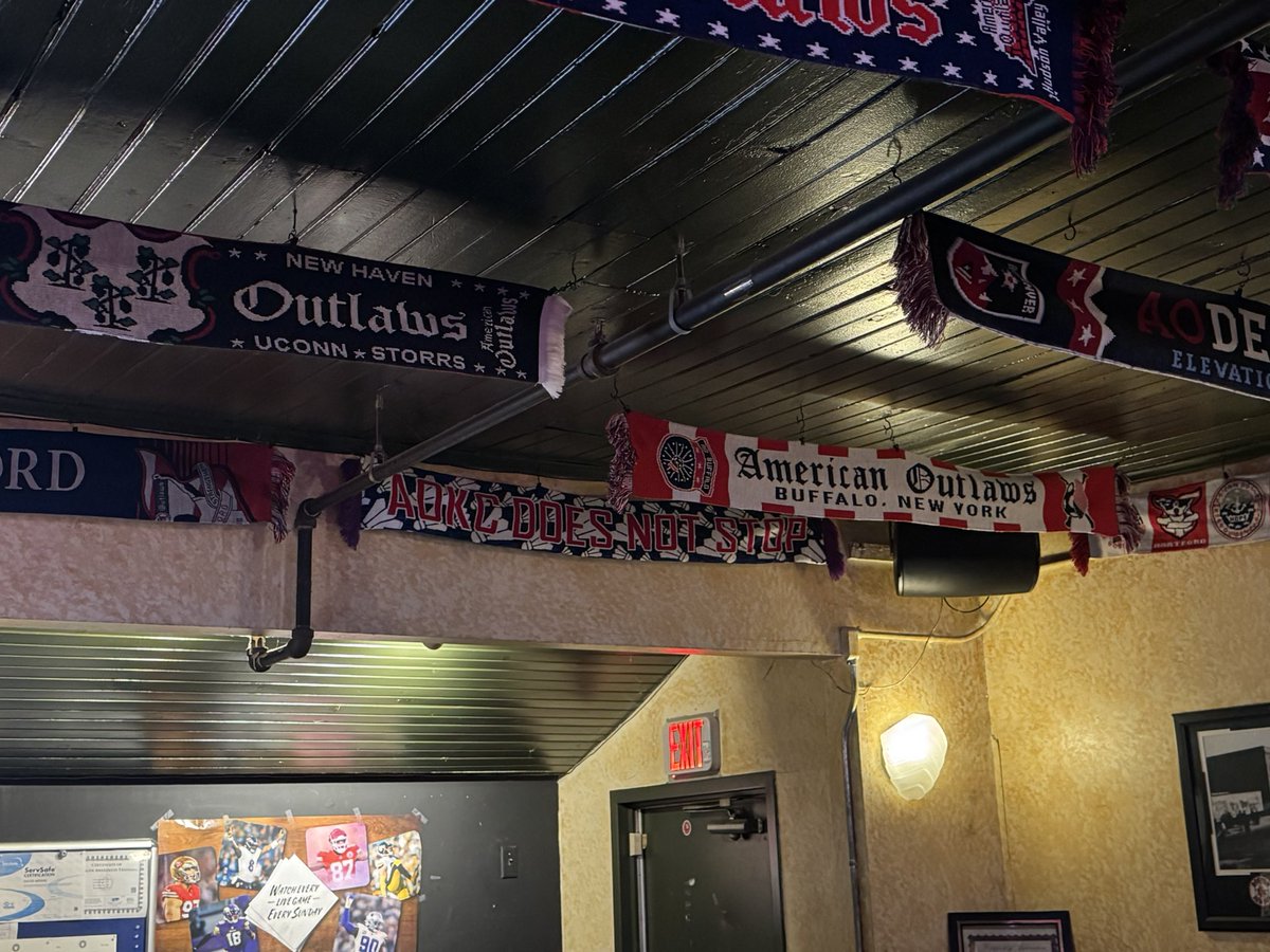 <a href="/AOKCdoesnotstop/">American Outlaws KC</a> took us a little while but we finally got AOKC up on the scarf ceiling. Thanks for the swap from <a href="/AOWesternMass/">AO Western Mass</a>