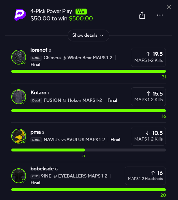 Blitz_Bets's tweet image. NUCLEAR DAY☢️ 💰

+50U today, 65U+ last 2 days on PrizePicks and UD📈

I can&apos;t even fit all the slips in the screenshots 🔥

Dota is here to stay, tap in👇