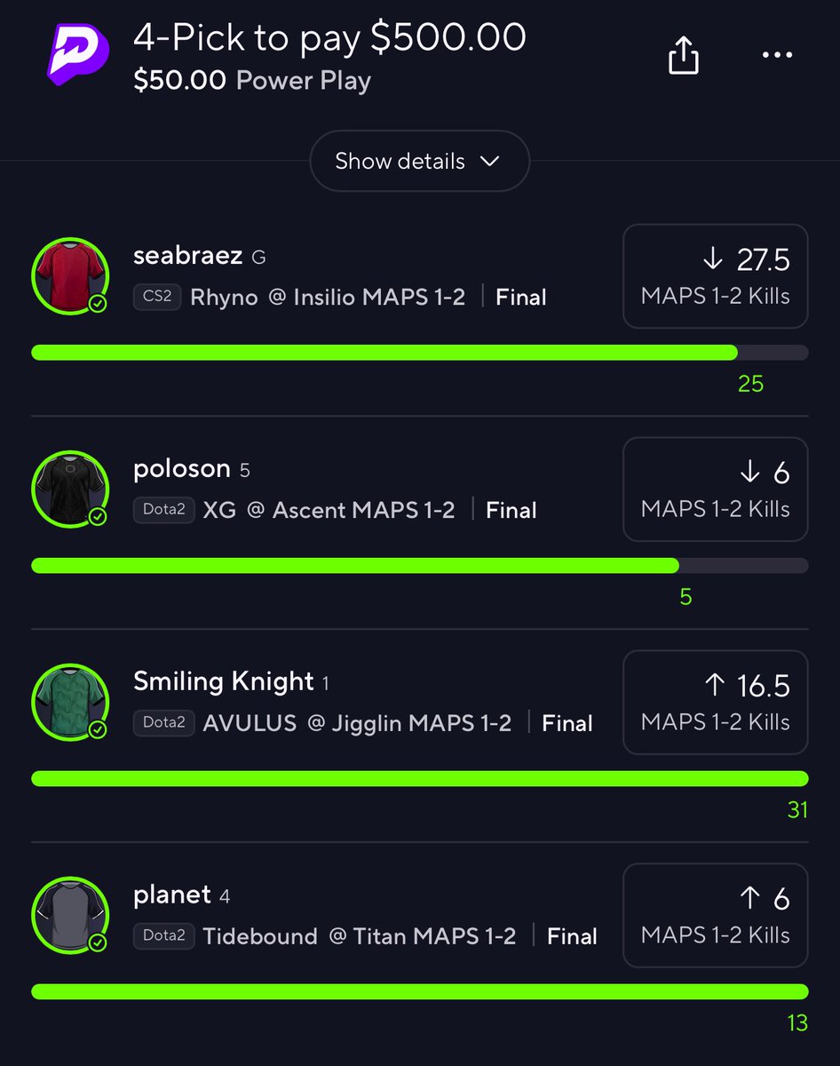 Blitz_Bets's tweet image. NUCLEAR DAY☢️ 💰

+50U today, 65U+ last 2 days on PrizePicks and UD📈

I can&apos;t even fit all the slips in the screenshots 🔥

Dota is here to stay, tap in👇