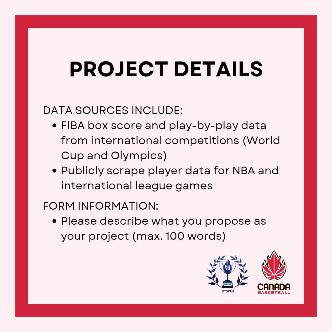 Exciting opportunity to work on a project with Canada Basketball! Share your innovative research ideas and submit your proposal through the form in our linktree by January 23rd