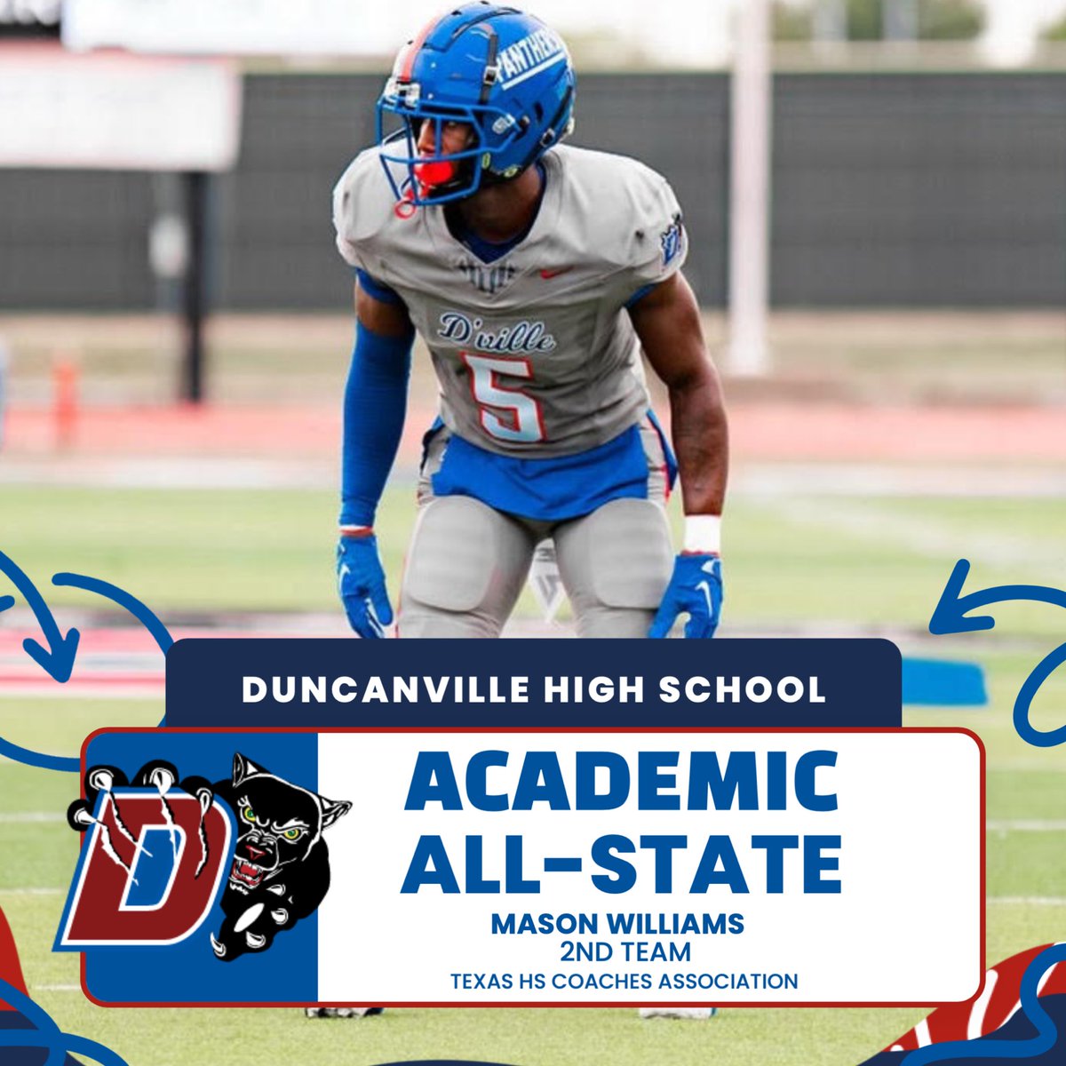 Duncanville High School Football 🏈 (@duncanville_fb) on Twitter photo The Texas High School Coaches Association is proud to recognize the 2024-2025 Academic All-State
Recipients.
You are one of Duncanville Football’s finest… Congratulations to you! <a href="/MasonWilliams_7/">Mason “MayDay” Williams</a> The Texas High School Coaches Association is proud to recognize the 2024-2025 Academic All-State
Recipients.
You are one of Duncanville Football’s finest… Congratulations to you! <a href="/MasonWilliams_7/">Mason “MayDay” Williams</a>