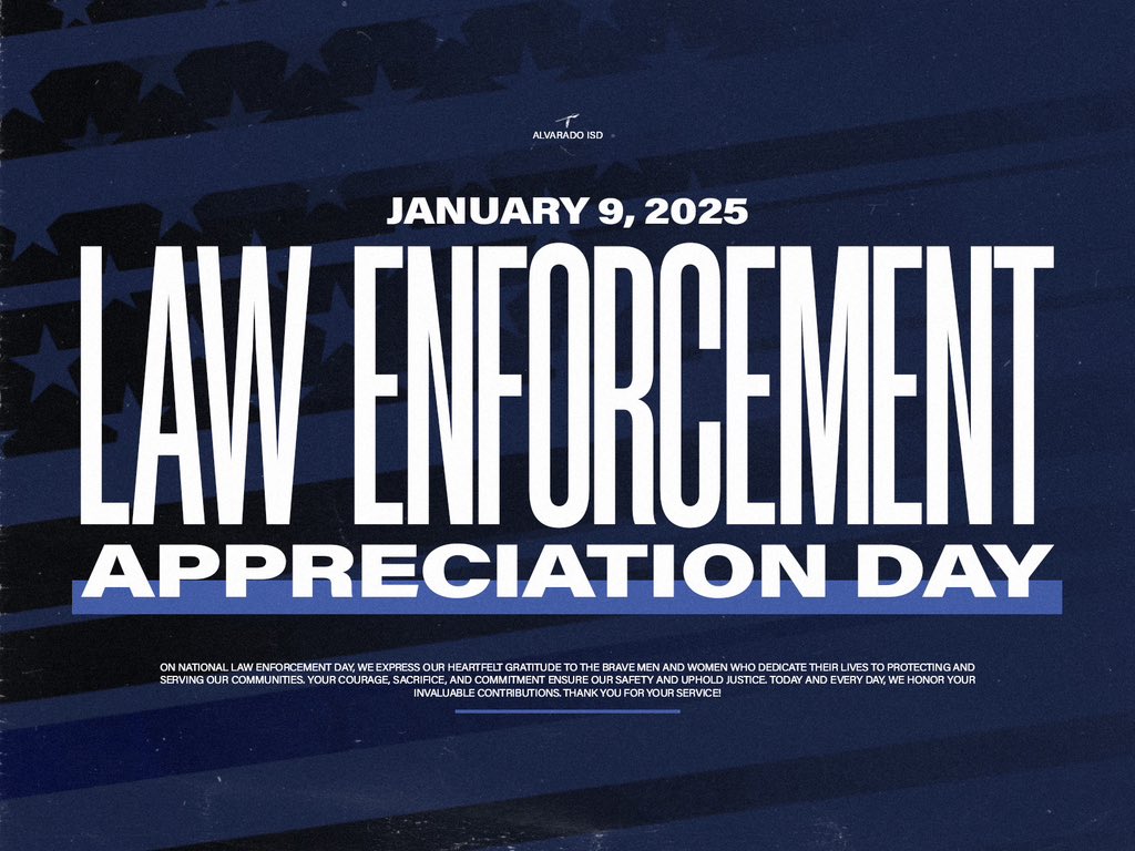 We’re proud to honor the best ISD Police Department in the state! #AlvaradoExcellence

Happy Law Enforcement Day!
