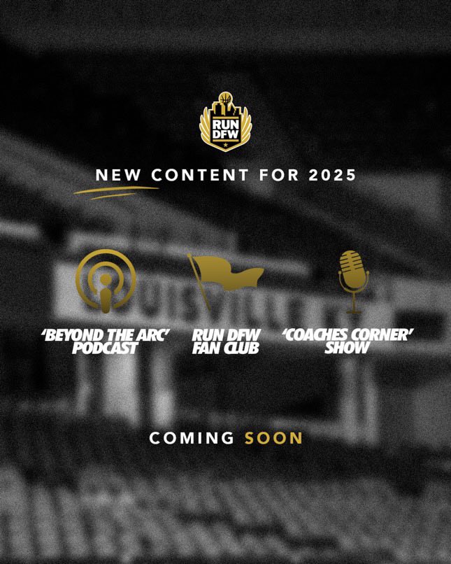 RunDFWTBT's tweet image. BIG things are coming in 2025! Run DFW is excited to announce three exciting content additions: 

• Beyond the Arc Podcast
• Run DFW Fan Club
• Coaches’ Corner

Stay tuned—details will be released soon! This is just the beginning! 

#RunDFW #BeyondTheArc #DFWHoops