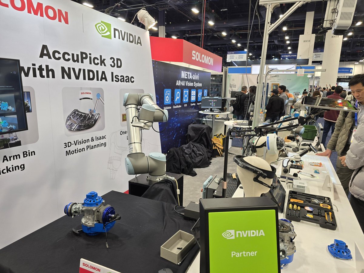 Solomon robotic arms. Cool stuff. @Solomon, <a href="/NVIDIARobotics/">NVIDIA Robotics</a>, #ExploreToWin #CES2025