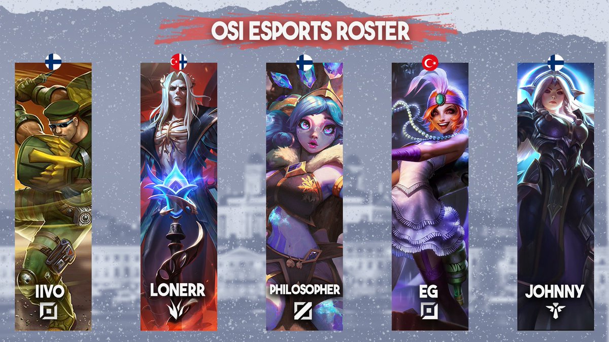 ISO esports tekee paluun pelikentille, nimi sekä rosteri hieman uudistettuna.

Tervetuloa OSI esports ja uusi rosteri!

TOP: <a href="/Iivo1234/">Iivo</a> 
JUNGLE: <a href="/Lonerrlol/">Dogan 🦁</a>
MID: @ThePhilosopherlol
ADC: <a href="/emirgitti/">eg92 ☘️</a> 
SUPPORT: <a href="/_JohnnyJJ/">Jonne Janhunen</a>