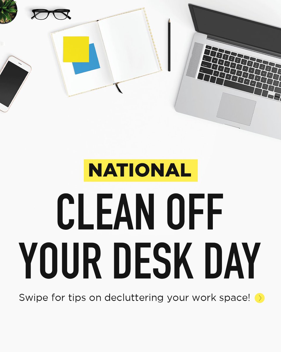 svmadv's tweet photo. It’s National Clean Off Your Desk Day! A clean workspace = a clear mind. Follow these tips to declutter, disinfect, and refresh your office for a productive year ahead. Let’s start 2025 on the right note! https://t.co/W2zvanOnPJ