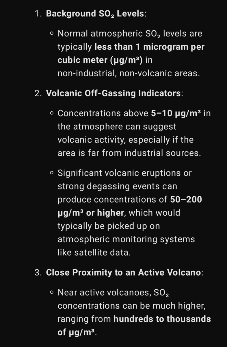 VincereLudum's tweet photo. Interesting that the Palisades fires currently have elevated levels of Sulfur Dioxide emissions equivalent to that of a major "off-gassing" event or active volcano.

You don't need earthquakes or lava to experience fires from tectonic activity.

Why is nobody considering this? https://t.co/84qg22w5by