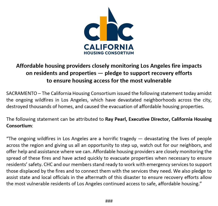 Our statement on the ongoing #LosAngelesFires. 

Full release: tinyurl.com/2y8ms868
