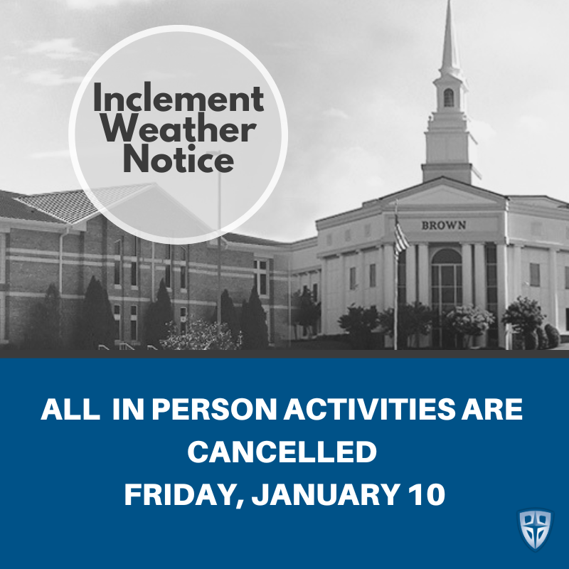BrownBaptist's tweet image. Due to inclement weather, ALL Brown Missionary Baptist Church campuses will be closed on Friday, January 10. All in-person activities, rehearsals, and meetings are cancelled.

#BrownBaptist #BMBC #InclementWeather #Closed #BeSafe #StayWarm