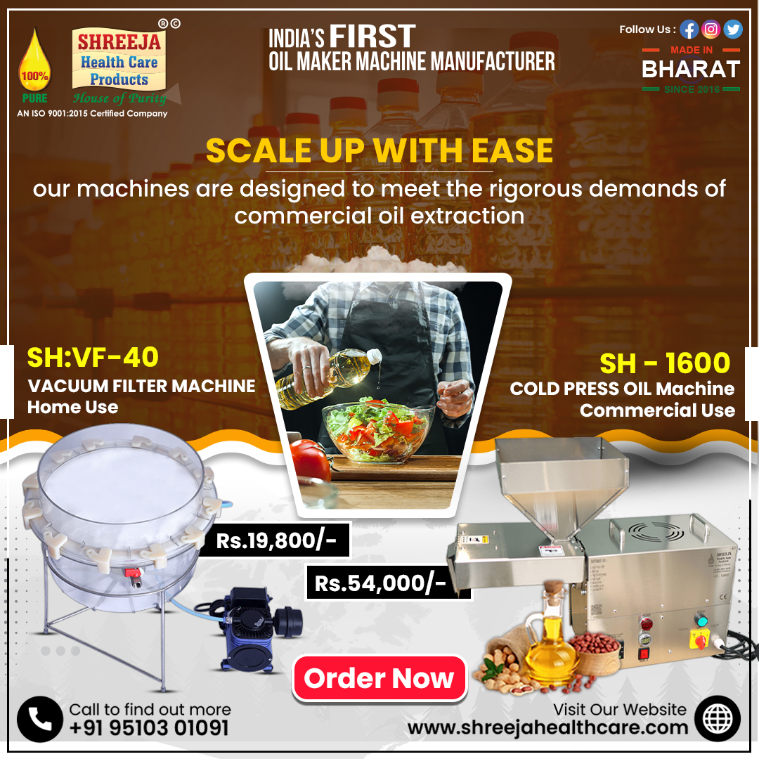 shreejahealth's tweet image. 🌟 Extract Pure Health with Ease – Shreeja Oil Extraction Machines🌟
Contact Details:
☎️ Call Us: +91 95103 01091
📧 Email: sales@shreejahealthcare.com
🛒 Order On: shreejahealthcare.com
#shreejahealthcare #oilextractionmachine #coldpressoil #oilpressmachine #healthyoil
