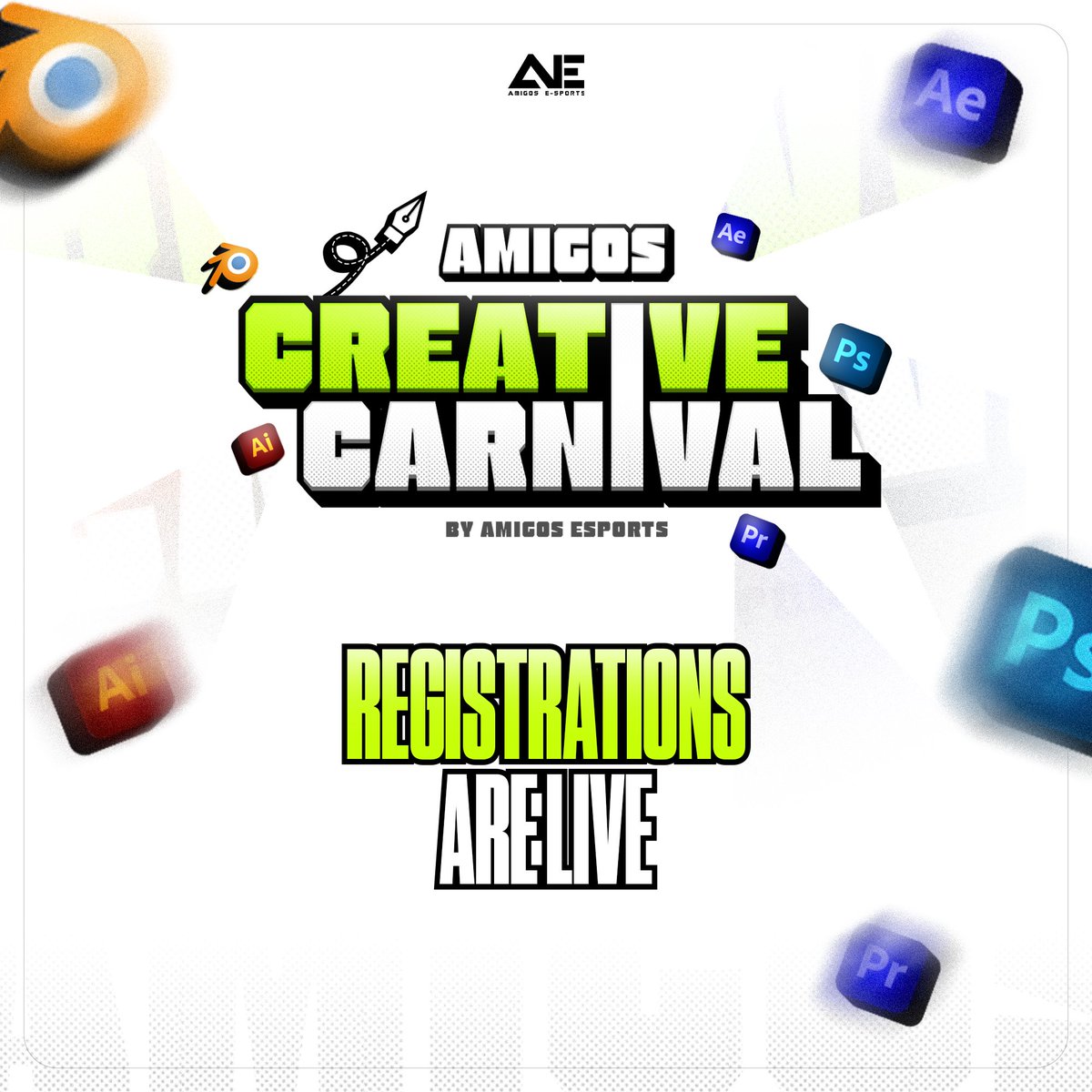 🎨✨ Registrations Are Now LIVE!
The wait is over! Join the Amigos Creative Carnival and show off your creativity in:

GFX Design 🖌️
Montage Editing 🎬
Funny Video Editing 😂
3D Animation 🌟

📍 Register Now on Amigos Esports Discord 

discord.gg/CFr4Sezqp2