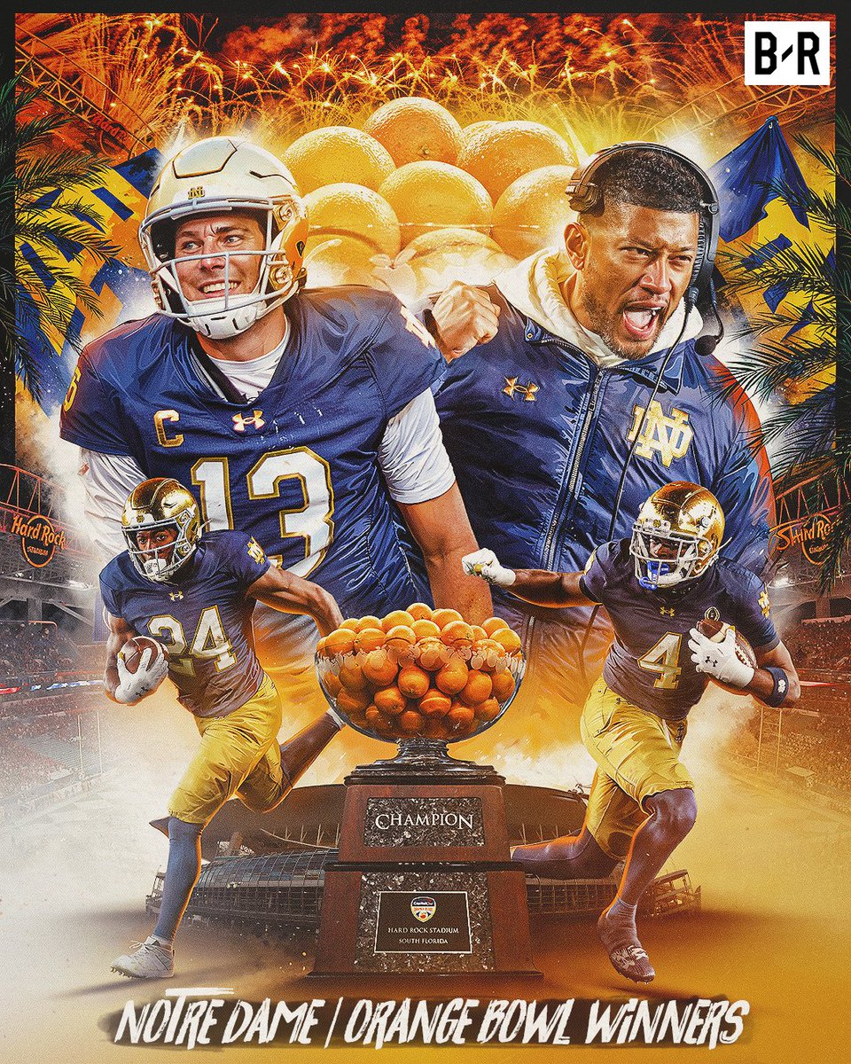 NOTRE DAME SURVIVES PENN STATE IN THE ORANGE BOWL 🤯🔥

IRISH ARE HEADING TO THE NATIONAL CHAMPIONSHIP FOR THE FIRST TIME SINCE 1988 ☘️🏆