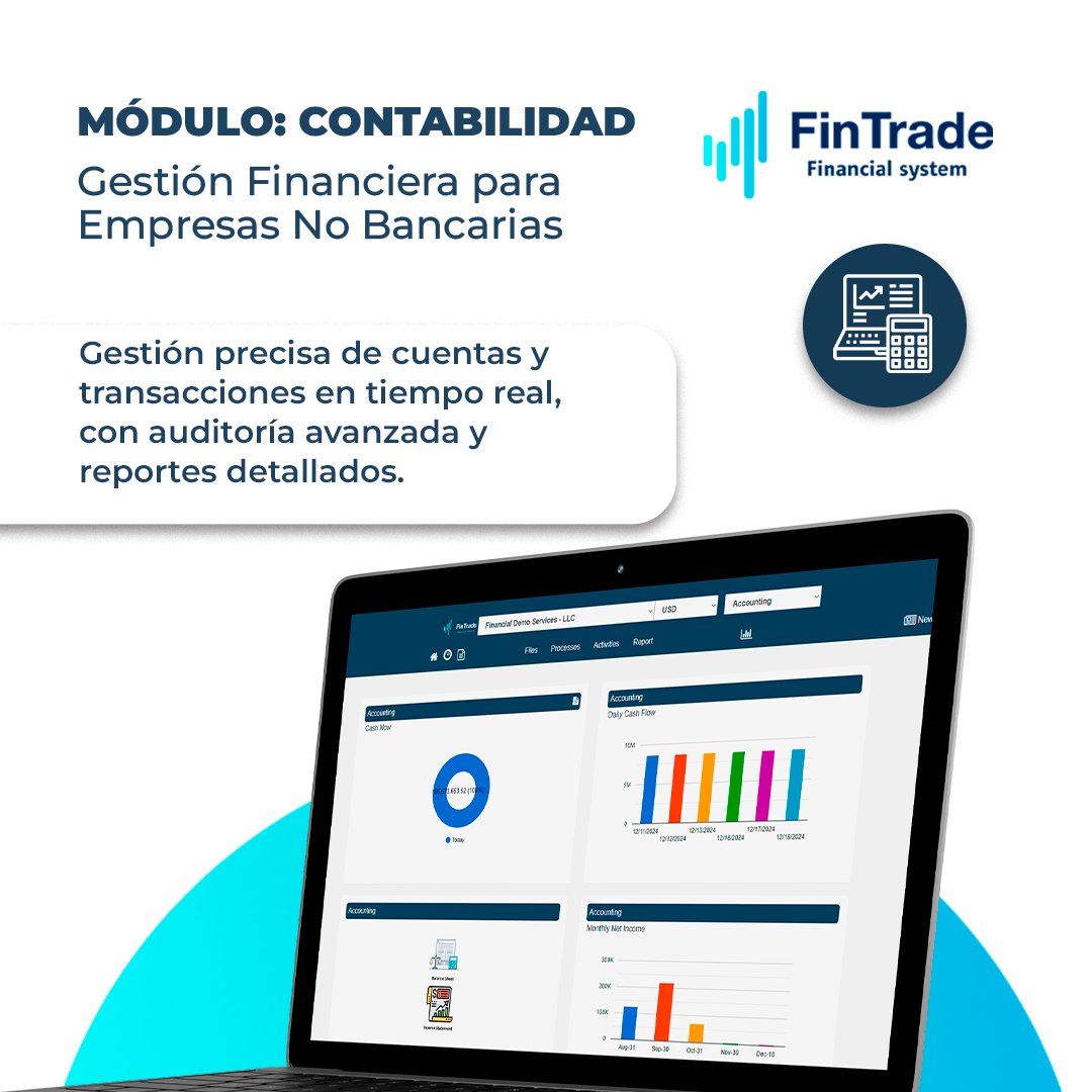 FinTradeSystem's tweet image. Con Fintrade, lleva la contabilidad de tu empresa al siguiente nivel. Automatiza procesos, controla transacciones y genera reportes precisos en tiempo real. Simplifica tu gestión financiera con nuestra herramienta especializada. 📊💼

#Fintrade #Contabilidad