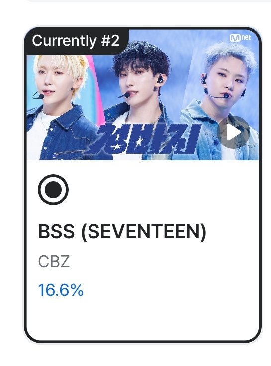 carat_votes's tweet photo. [M Countdown] WEEKLY MCD PICK Stage

Please vote #BSS  'CBZ' for the no.1 Artist on Weekly MCD Pick Stage. 

✔️ 50% Mnet Plus Video hits + 50%  Mnet Plus Votes
✔️ VOTE 5x a day

🗓 Ends: Jan. 13 (Mon) 23:59 KST
🗳 https://t.co/SCbtiPsCCY

*The voting is available on Mnet Plus App https://t.co/8OQ8zpjWzz