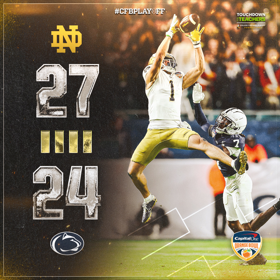 KICKIN' THIER WAY TO ATLANTA ✌️

#CFBPlayoff • #GoIrish