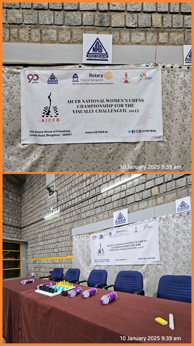 rcb1934's tweet photo. We're all set to kick off the AICFB National Women's Chess Championship for the Visually Challenged 2025 at NAB-Karnataka.

It will be on till Sunday.

#blindchess #chess #womenschess #visuallychallenged #indiachess #chessindia #indiasport #sports #internationalchess https://t.co/N4y5iE4mW8
