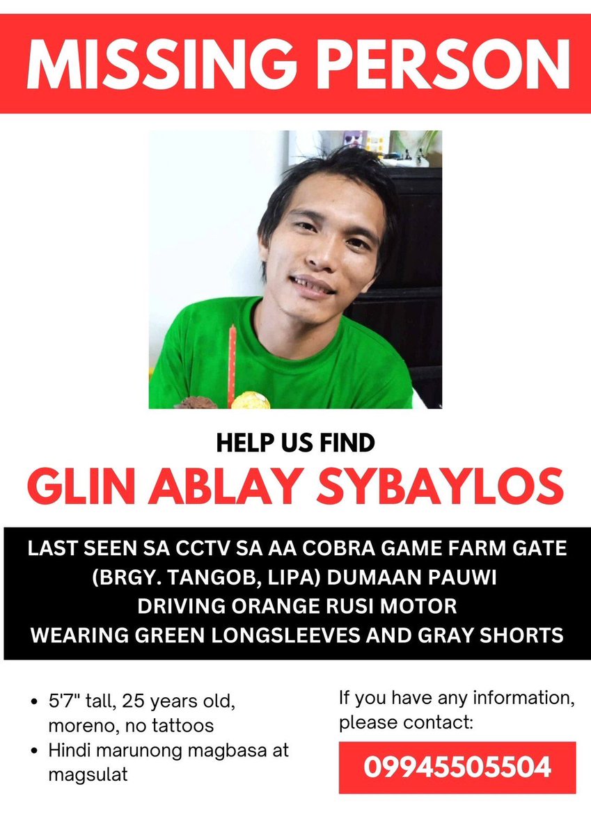 Missing farmhand, last seen in Lipa, Batangas. Footage found shows that he might have been kidnapped. Please help spread the word -
