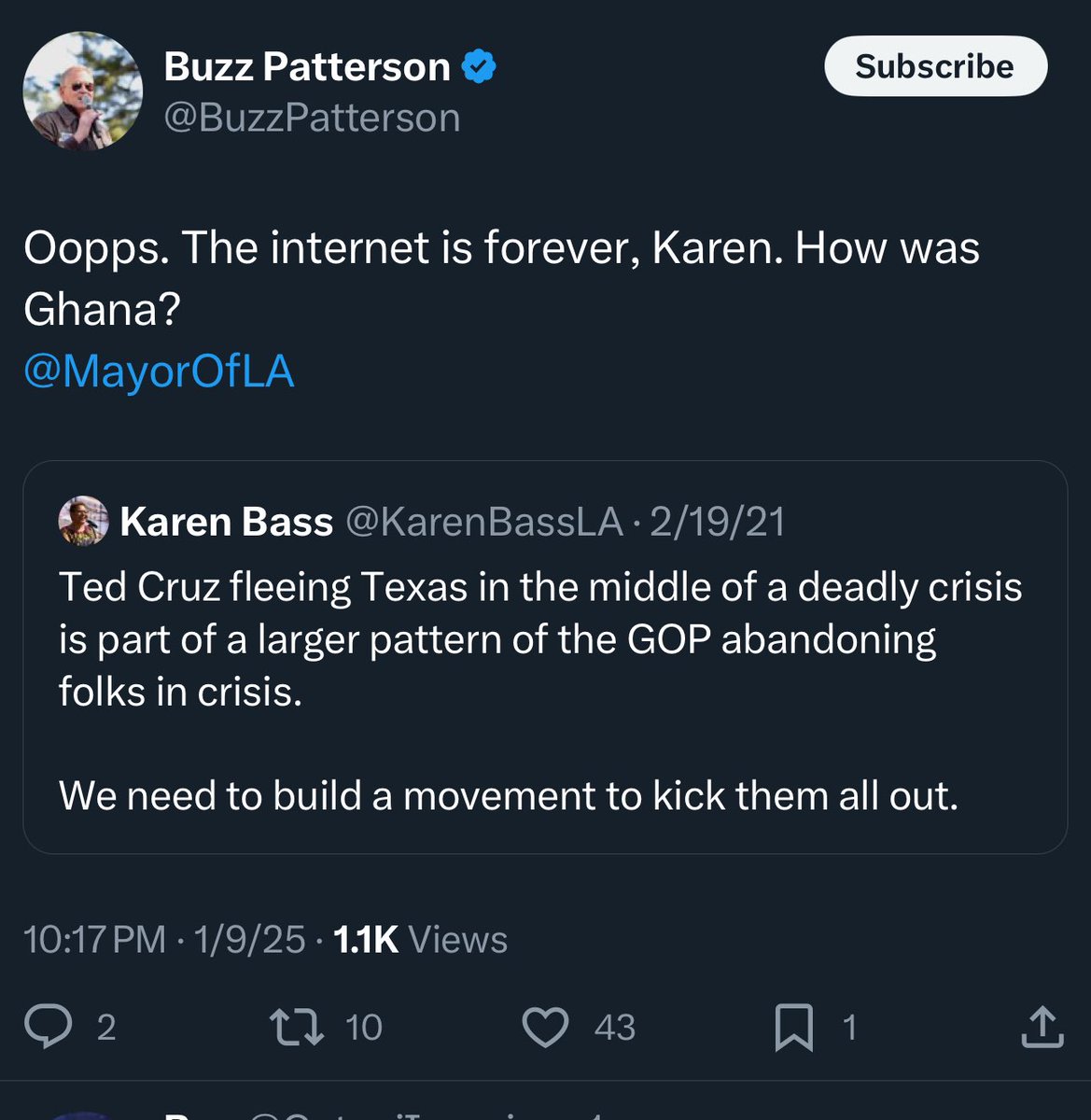Ooops.  <a href="/MayorOfLA/">Mayor Karen Bass</a>