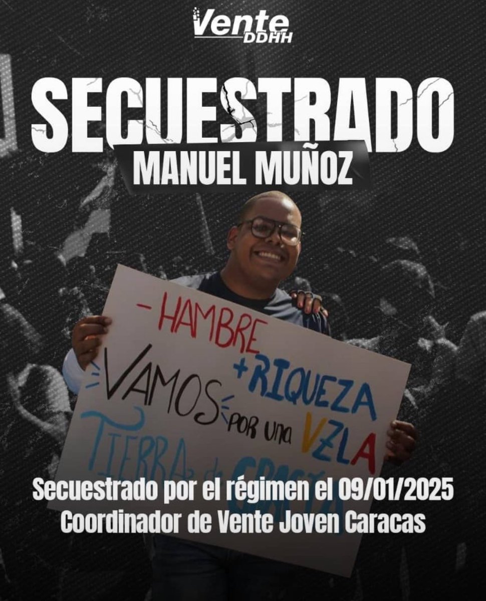 MVelazcoM's tweet photo. Manuel, un chamo brillante y noble. Un amigo fiel, y un defensor de la libertad.

Hoy te llevaron hermano, y lo hicieron cobardemente. Tú estás lleno de dignidad y de amor por este país, y eso es imposible de encerrar en unos barrotes.

No te dejaremos solo jamás, estamos contigo https://t.co/97vhuT0EKZ