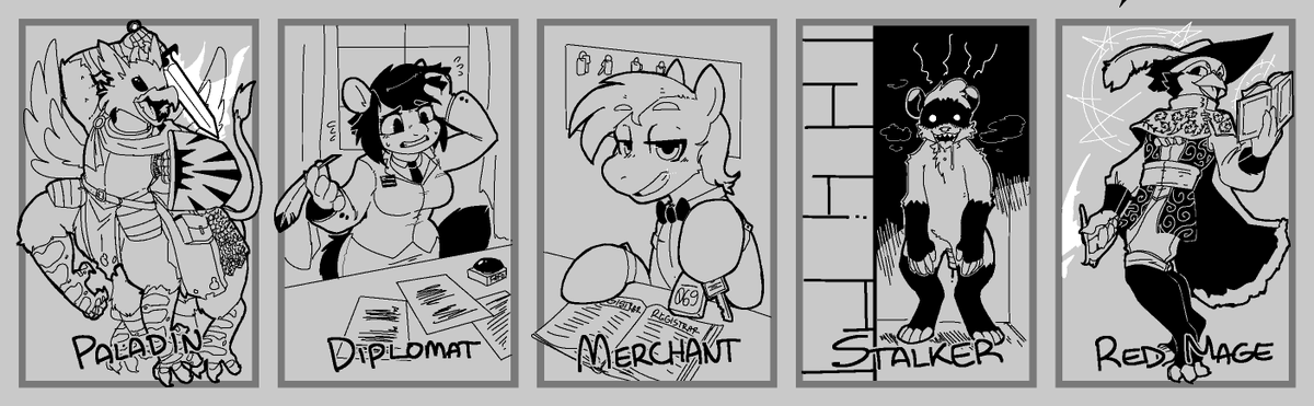 A set of 5 cards has been completed! 
-
Featuring:
<a href="/Eisengreif/">Galaxy's Most Polite Swarm 2020</a> 
<a href="/Array_71_/">Array</a> 
cgen.bsky.social
<a href="/lewdsheepy1/">Sleepy Sheepy!</a>
highstrings.bsky.social
-
These cards are free, but if you want to support me, do so through the following link!
ko-fi.com/hijackerdraws