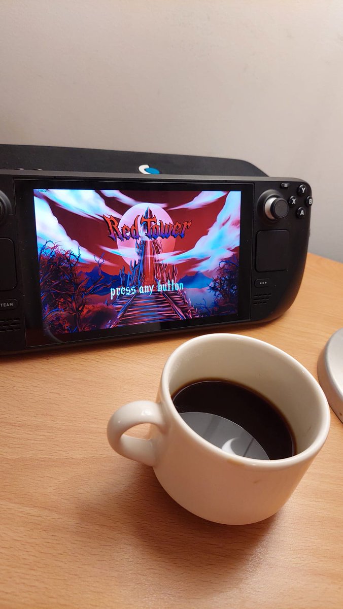Nothing like coffee and Red Tower after a long day. ☕🎮
Add to wish list store.steampowered.com/app/2065280/Re…… 
#indiegames  #madewithgodot  #RedTower #gamedev #indiedev