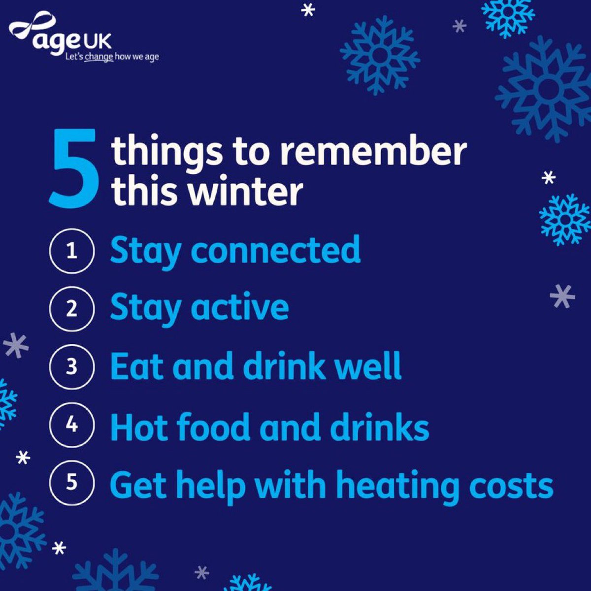 #Winter can be hard, but at <a href="/age_uk/">Age UK</a> they have a selection of cold weather advice to help you stay warm and healthy. 
From tips on looking after your #MentalHealth to where to get support with energy bills, find the guidance you need on their website 👉 bit.ly/40nNpMp