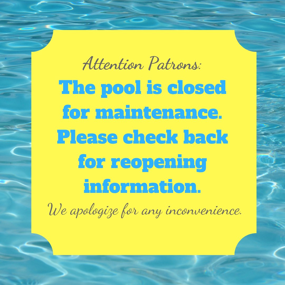 Attention patrons: The M.C. Johnson Natatorium is currently closed for maintenance. Reopening information will be provided once it is available. We apologize for any inconvenience.