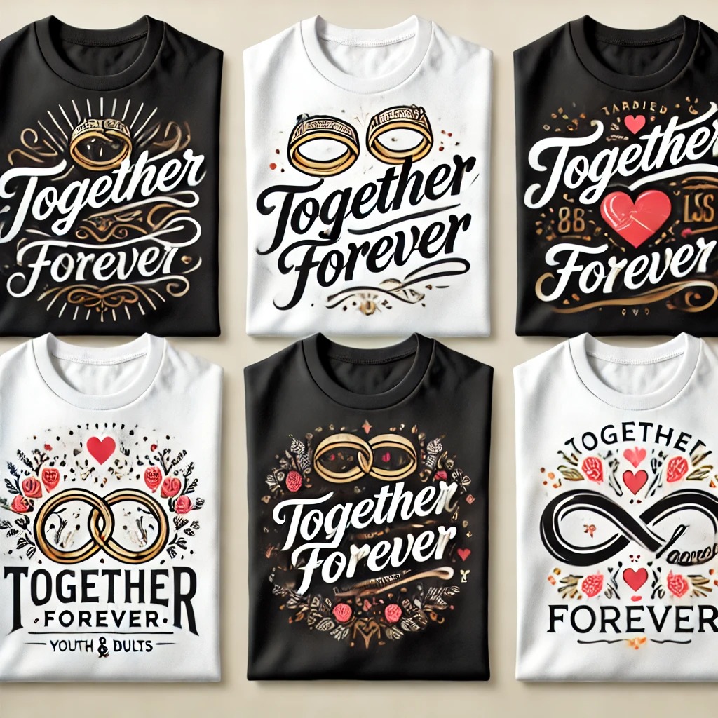 KjemStore's tweet image. Celebrate love that lasts a lifetime! 💍❤️ Our 'Together Forever' t-shirt designs are perfect for couples who cherish their bond. Which one is your favorite?

#inspiro #marriage #unity