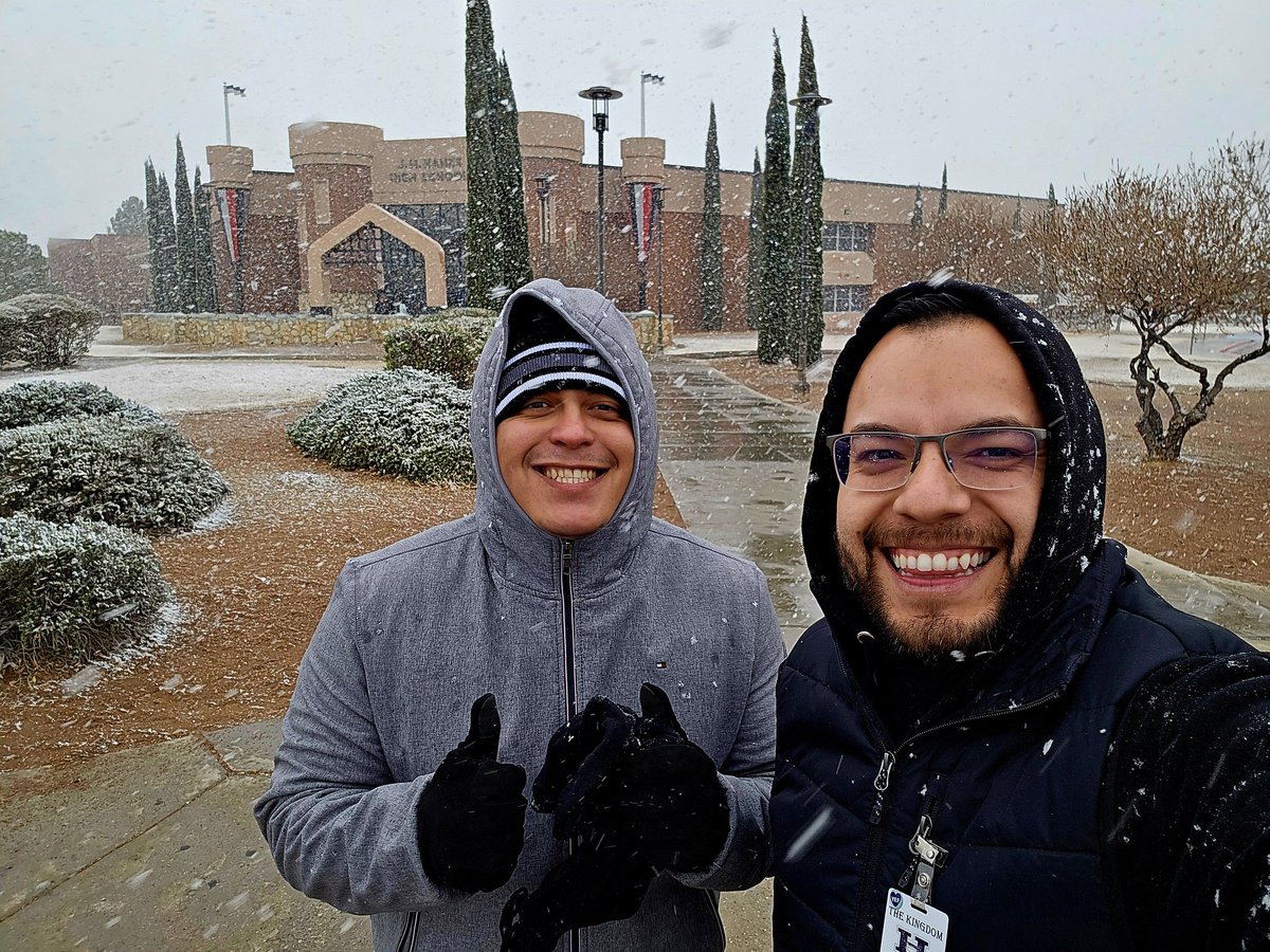 Christian I. Carrasco, M. Ed. (@hhscarrasco) on Twitter photo The snow looked beautiful this afternoon at #THEKINGDOM
Lunch duty. No problem.
#ForTheKingdom
<a href="/JMHanksHigh/">J.M. Hanks High School</a> | <a href="/YsletaISD/">Ysleta ISD</a> The snow looked beautiful this afternoon at #THEKINGDOM
Lunch duty. No problem.
#ForTheKingdom
<a href="/JMHanksHigh/">J.M. Hanks High School</a> | <a href="/YsletaISD/">Ysleta ISD</a>