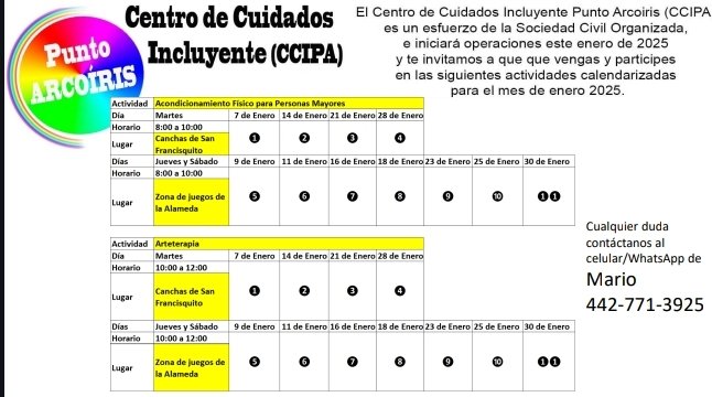 waltter_lopez's tweet photo. #Querétaro
Ven, Ve y Participa en las actividades de #AcondicionamientoFísico y #Arteterapia que ofrece el #CCIPA en la #AlamedaHidalgo https://t.co/CxqfCPGBfg