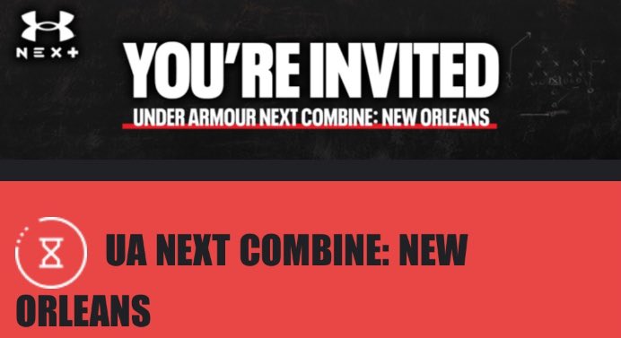 I’m extremely thankful to have received an invite to the UA next combine in New Orleans!!