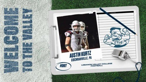 Austin Kurtz (@akurtz44) on Twitter photo Had a great visit today to LVC. Learned a lot about their football program and school. After a great conversation with <a href="/CoachDrake31/">J.R. Drake</a> I am grateful to have received an offer to LVC. Thank you <a href="/CoachThompsonCT/">Chris Thompson (Coach T)</a> for having me out. <a href="/CoachPBeltran/">Pablo Beltran</a> <a href="/LVCFootball/">LVC Football</a> Had a great visit today to LVC. Learned a lot about their football program and school. After a great conversation with <a href="/CoachDrake31/">J.R. Drake</a> I am grateful to have received an offer to LVC. Thank you <a href="/CoachThompsonCT/">Chris Thompson (Coach T)</a> for having me out. <a href="/CoachPBeltran/">Pablo Beltran</a> <a href="/LVCFootball/">LVC Football</a>