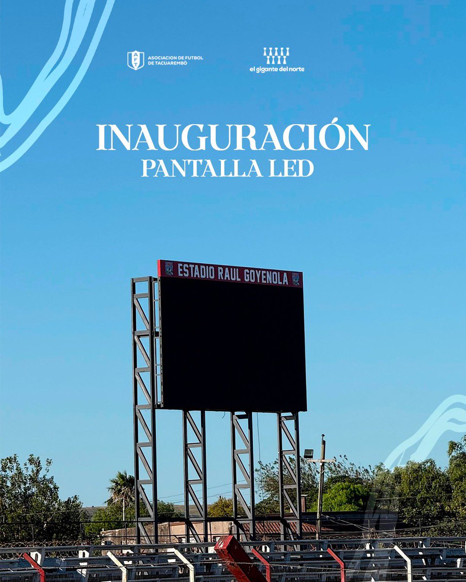 El estadio Raúl S. Goyenola sigue creciendo! 🌟⚽

Inauguramos con orgullo la nueva pantalla LED, un avance que moderniza nuestra casa y eleva la experiencia de todos los amantes del fútbol en Tacuarembó.

Gracias a quienes hicieron esto posible. El Goyenola brilla más que nunca