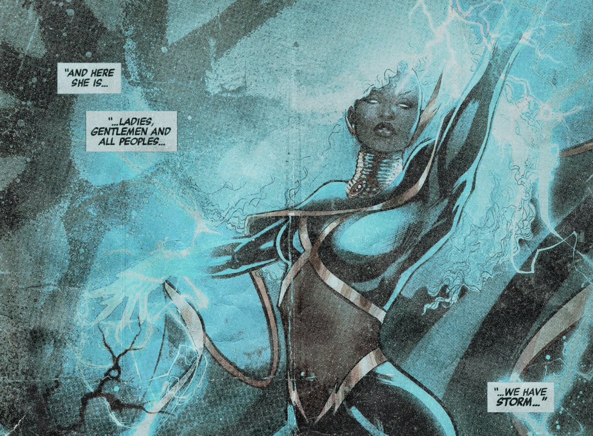 ⁣　⁣

 A GODDESS, A THIEF, AND A MEMBER OF AND LEADER OF THE X-MEN.⁣ WITH HER MUTANT ABILITY TO COMMAND THE WEATHER BOLSTERED BY HER TOP-NOTCH FIGHTING SKILLS, SHE'S A FORMIDABLE POWERHOUSE LIKE NO OTHER. SHE IS...⁣
　                         ⁣ 𝐒𝐓𝐎𝐑𝐌 ⭒
　⁣