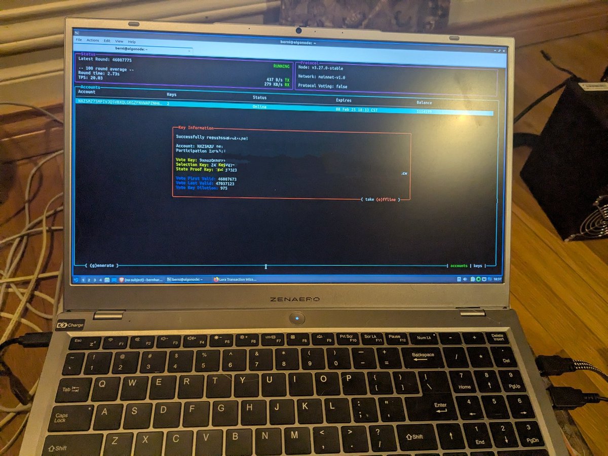 bernhardjwolf1's tweet image. Used the #Algorand #Nodekit .
Exceeded all my expectations.
Easiest node setup EVER.
This is a masterpiece.
No reason for anyone NOT to run a node.
(keys in the photo erased)
#Algofam @ShittyKitties_
#ShittyHype