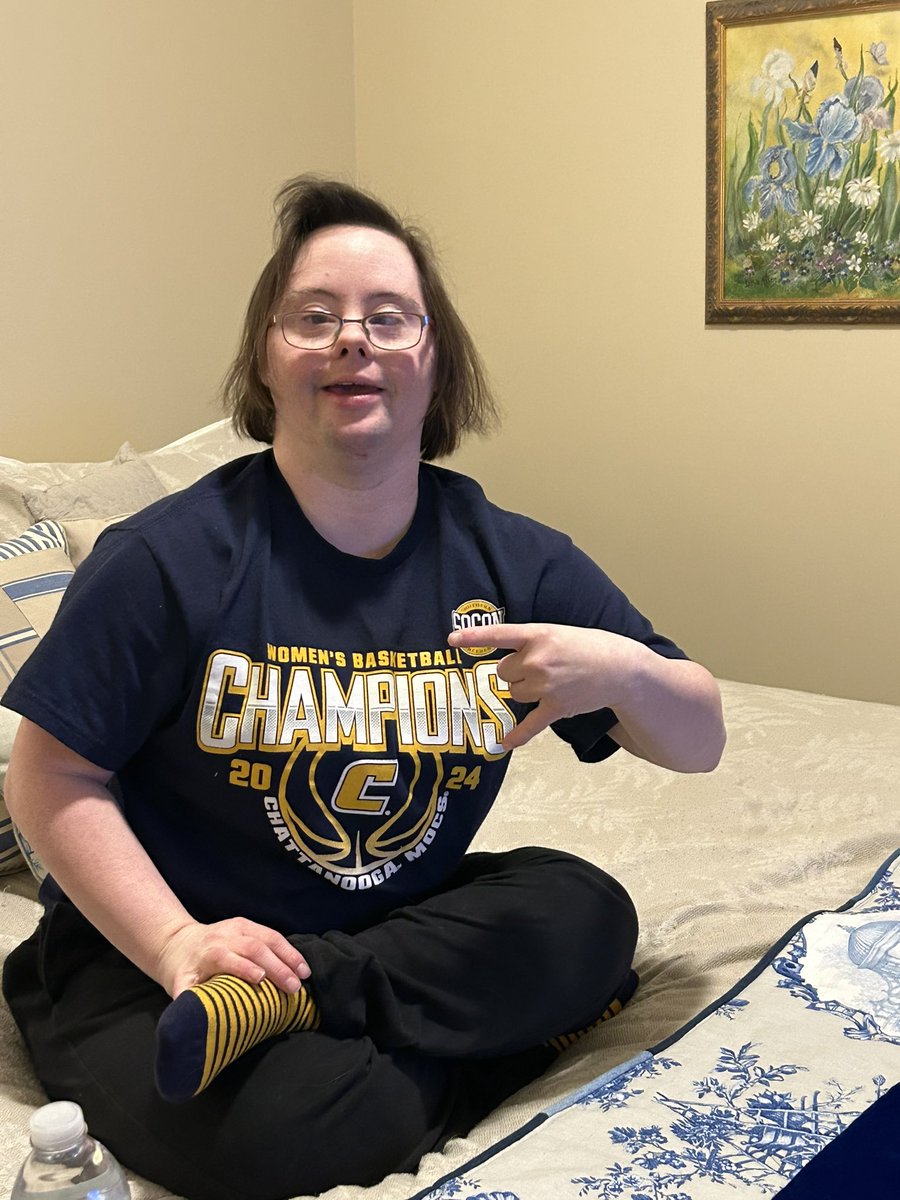 Boat1961's tweet image. Great road win. Emily with her lucky socks cheering on the Mocs! #GoMocsWBK